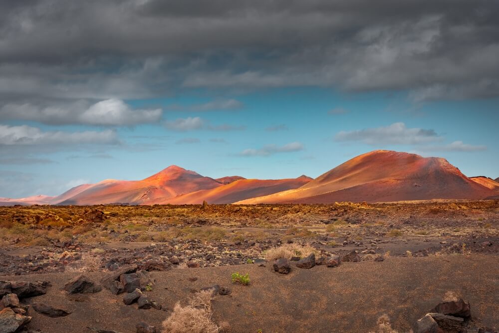 Paesaggio vulcanico del Parco Nazionale di Timanfaya, Lanzarote, Isole Canarie, Spagna