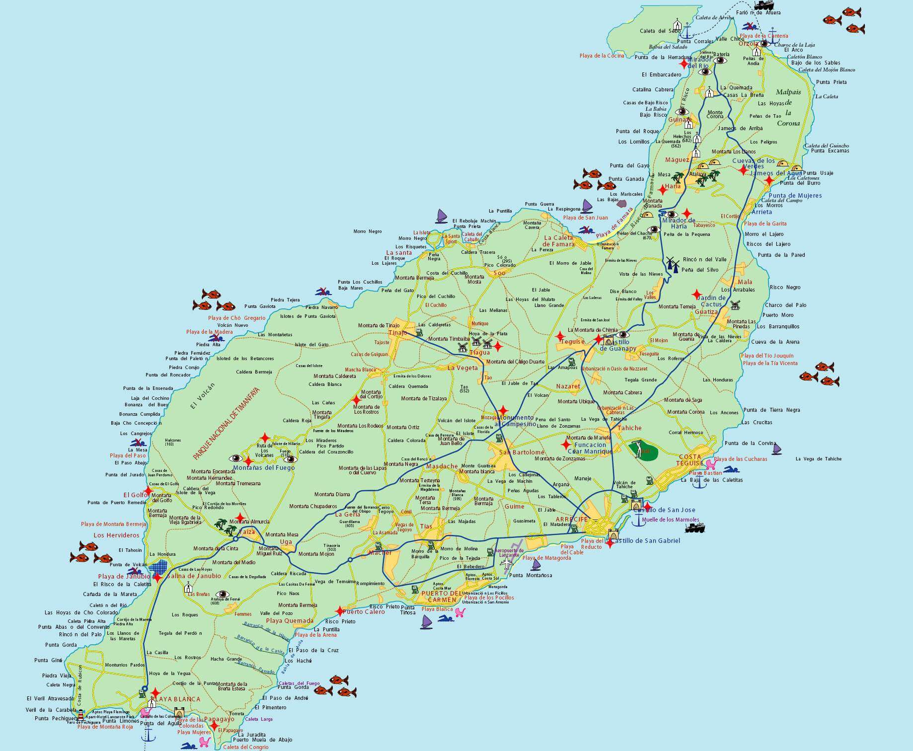 Mappa Lanzarote da stampare