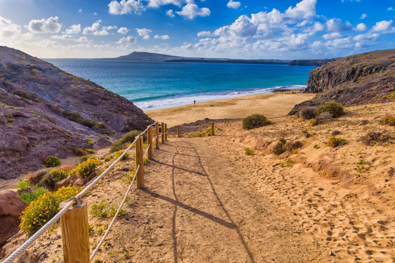 Il sentiero fra le corde che scende alla spiaggia di Papagayo